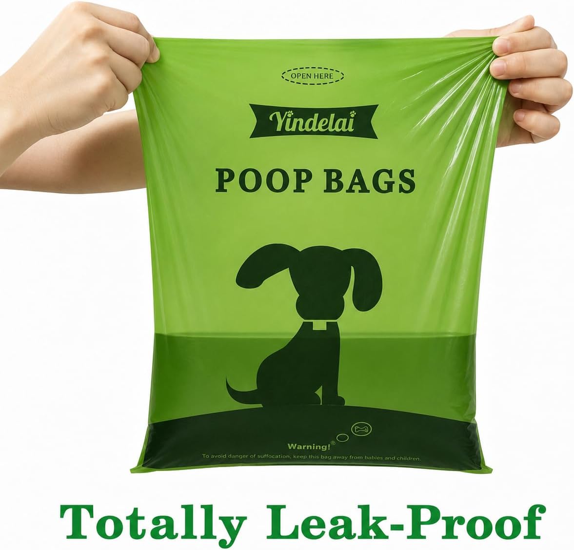 Dog Poop Bags Rolls with Dispenser, Keep Hands Clean 450 Count - 390- Green Scented - image 4