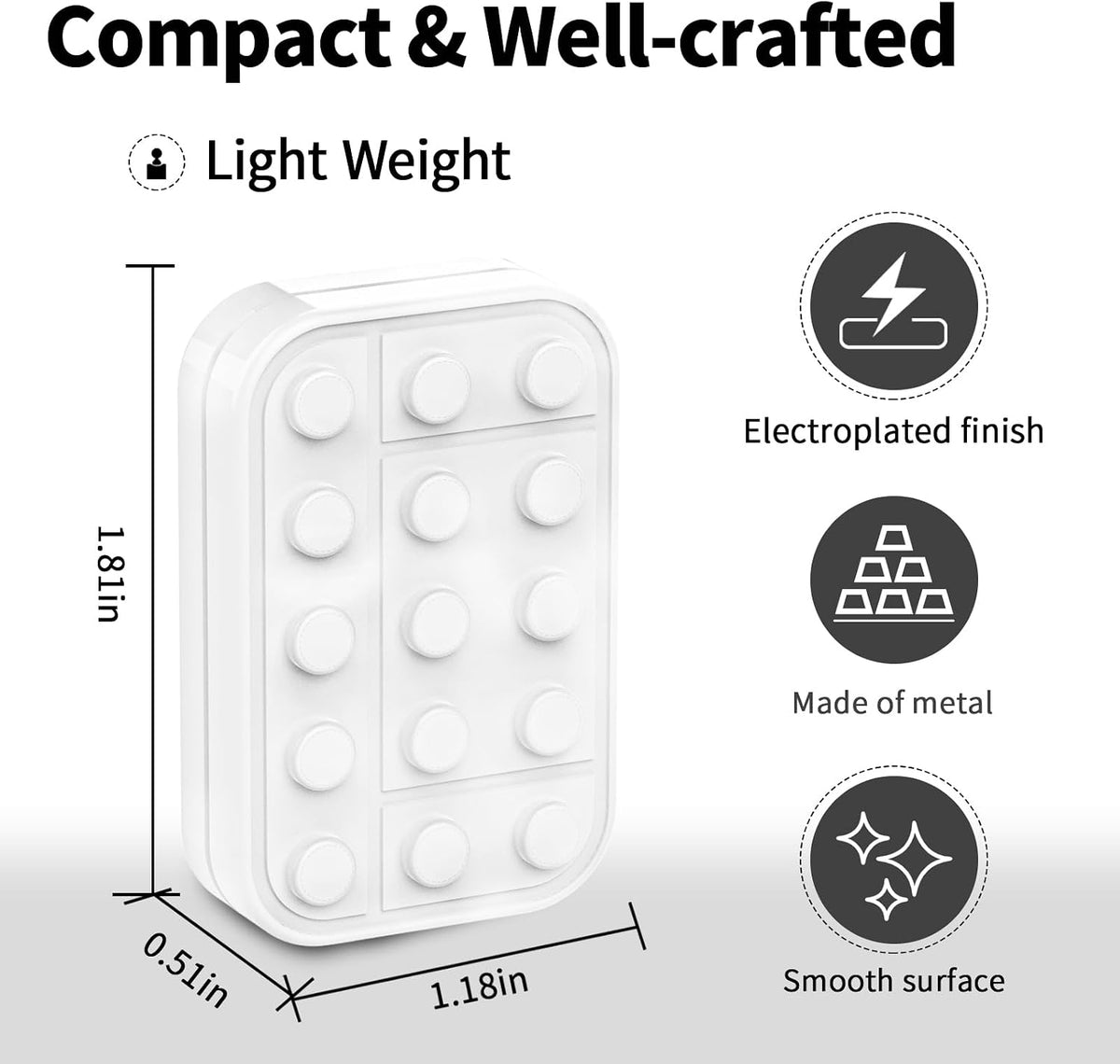Fidget Toys Adults Magnetic Desk Toy Metal Fidgets Slider - Matte White - image 2