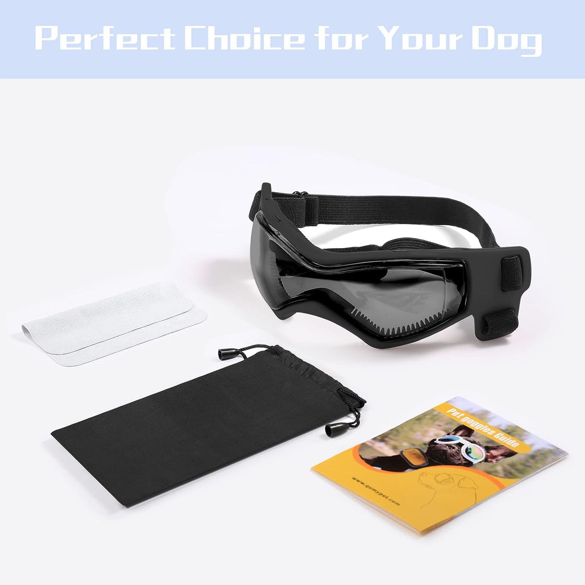 QUMY Dog Goggles Small Medium Breed Dog Sunglasses UV Protection - Black - image 2