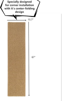 SHENGOCASE Thickened Cat Wall Corner Climbing Carpet, Cat Wall Furniture, Wall Corner Scratcher, Scratching Post (Camel)