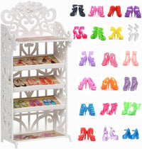 50Pairs Doll Shoes Replacement Different Assorted Colors Doll Flat - Doll Rack & Shoes
