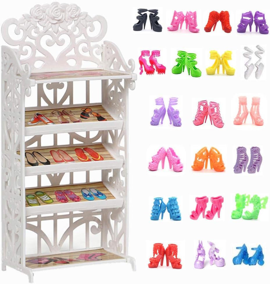 50Pairs Doll Shoes Replacement Different Assorted Colors Doll Flat - Doll Rack & Shoes