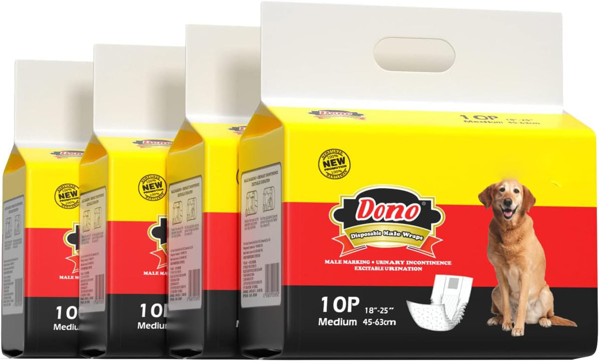 Dono Disposable Male Dog Diapers with Wetness Indicator - M 40count