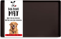DogBuddy Dog Food Mat, Waterproof Silicone Pet Bowl Mats with Raised Edge – Essentials for Dogs - 28"L x 18"W / Coffee