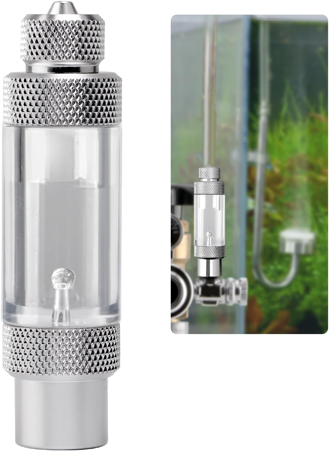 Aquarium CO2 Bubble Counter with Built-in Check Valve for CO2 - single-head