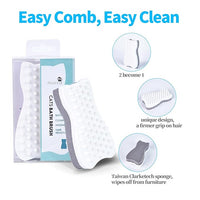 Mooncat Cat Grooming Brush - For Shedding, Long or Short Haired Cats, Removes Mats, Tangles, and Loose Fur - Massage Comb for Indoor Kittens