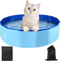 Enenes Foldable Dog Pool 24 x 8 Inch - Blue, 24"x8"