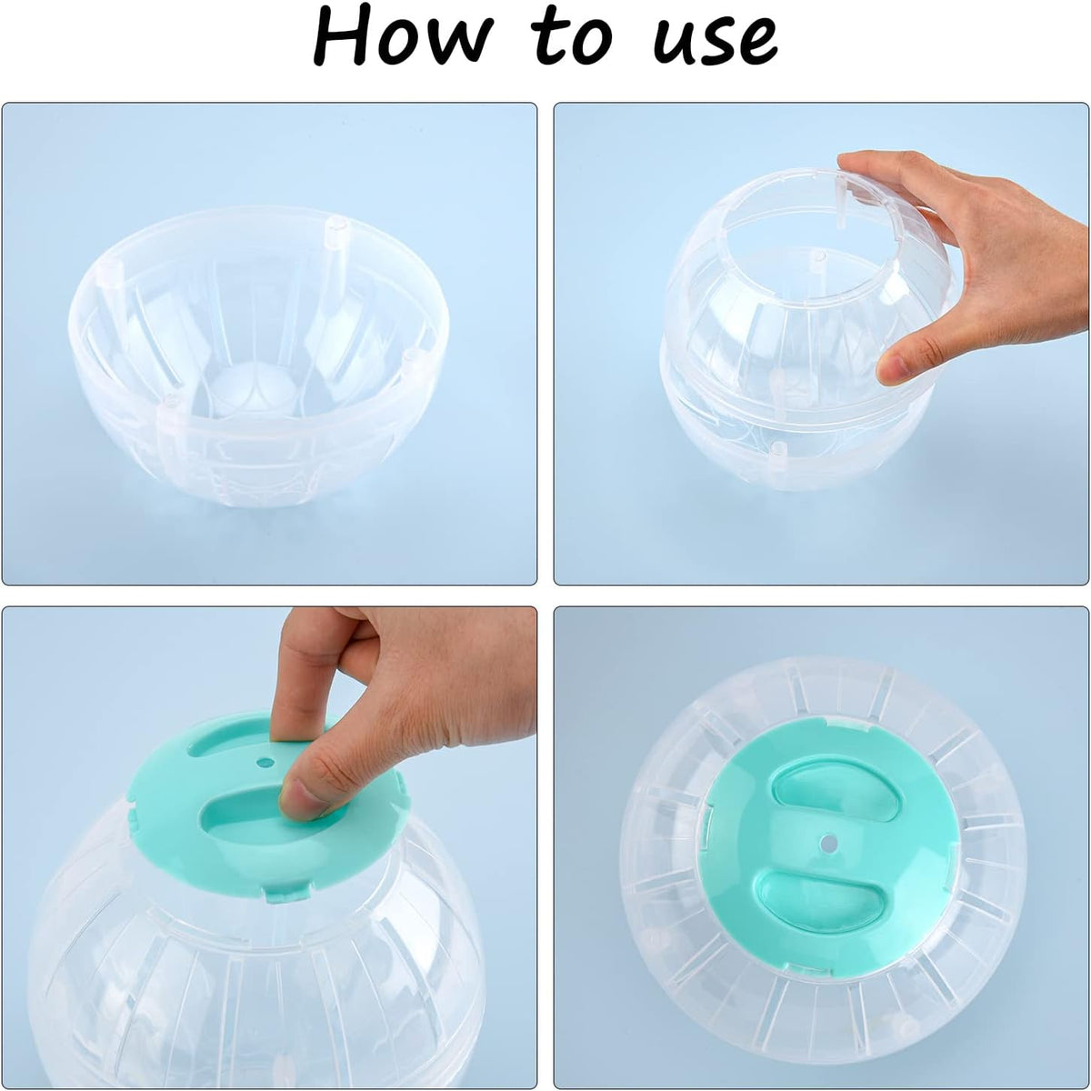 Hamster Exercise Ball, 5.7 Inch Transparent Running Wheel,Blue – Essentials for Small Pets - Blue / 5.7inch - image 3