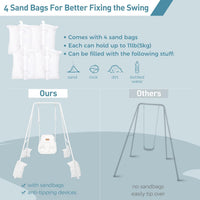 FUNLIO Toddler Swing with Foldable Metal Stand for Toddlers Aged 1~10 - White - image 4