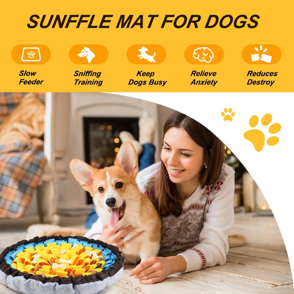 SZEE Snuffle Mat for Dogs - Yellow and Blue - image 4