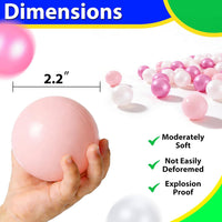 Ball Pit Balls for Toddlers, Crush Proof - Purple Pink White / 100 balls - image 4