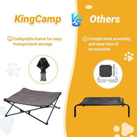 KingCamp Elevated Dog Bed for Medium Dogs, Raised Outdoor Indoor Portable Cooling Cot Lifted Pet Hammock off Ground with Washable Breathable Mesh & Frame with Non Slip Foot for Camping Backyard, Black