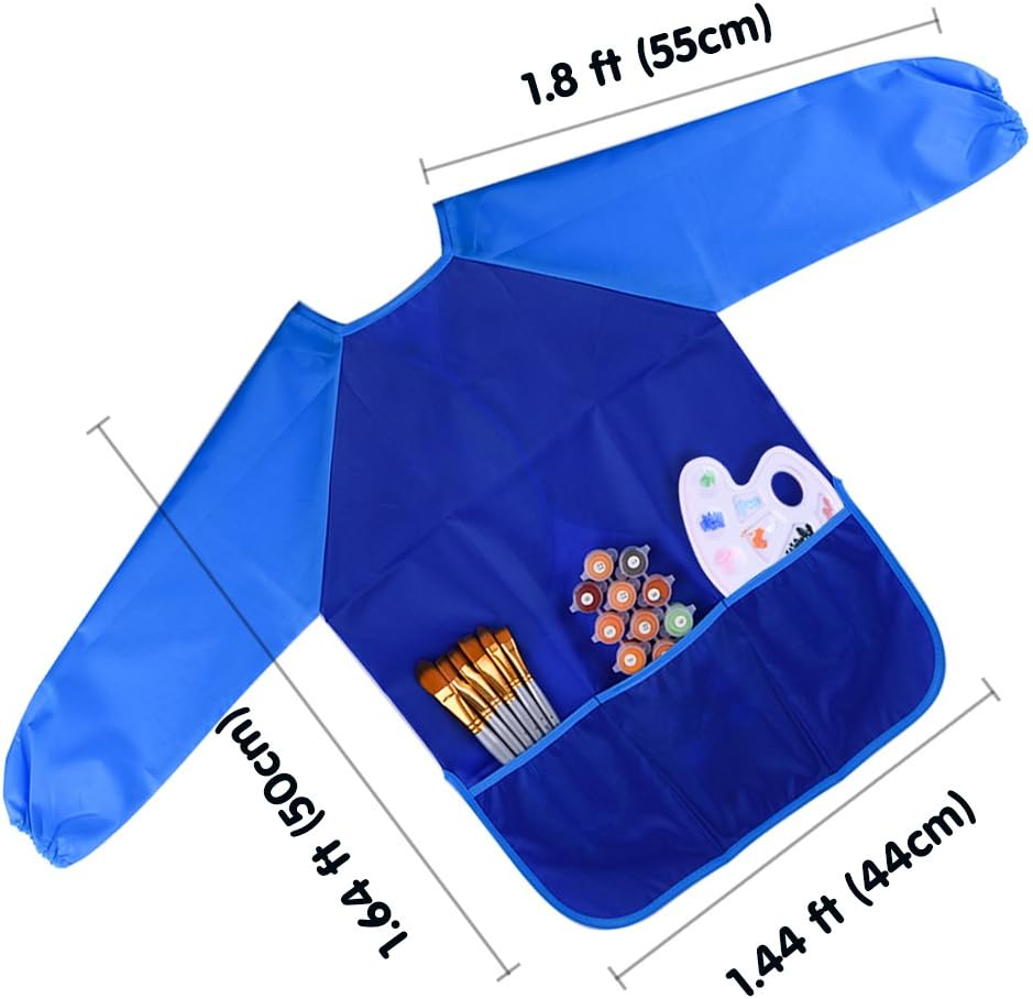 KUUQA Waterproof Children Art Smock Kids Art Aprons – Fun for Kids & Family - Blue / 1 - image 3