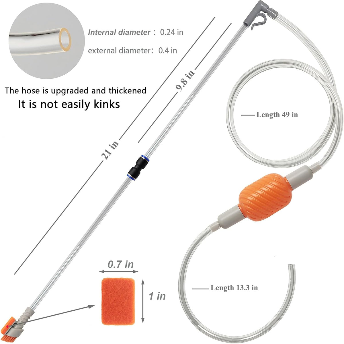 Compact Aquarium Siphon Vacuum and Water Changer Kit with Cleaning - image 4