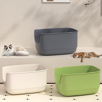 Gefryco Jumbo Cat Litter Box with High Sides, Extra Large for Muti Cats Open Big Cat Litter Box Anti-Splashing, High Wall Litter Tray for Indoor Medium and Large Cats(2Pack)