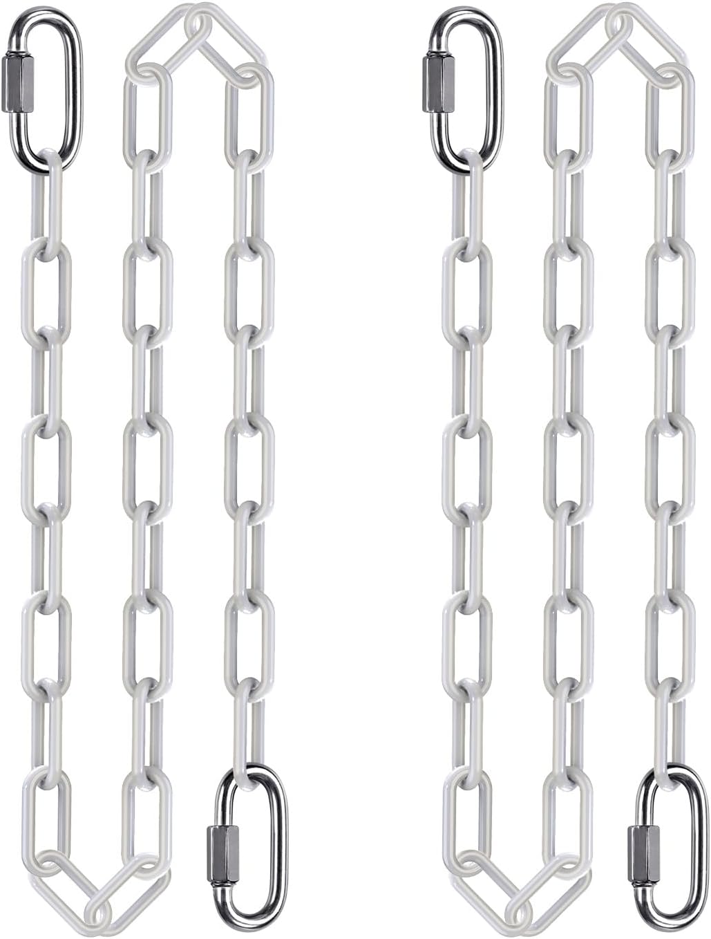 BeneLabel 40 inch yellow coated heavy duty hanging chains with carabiners - view 5