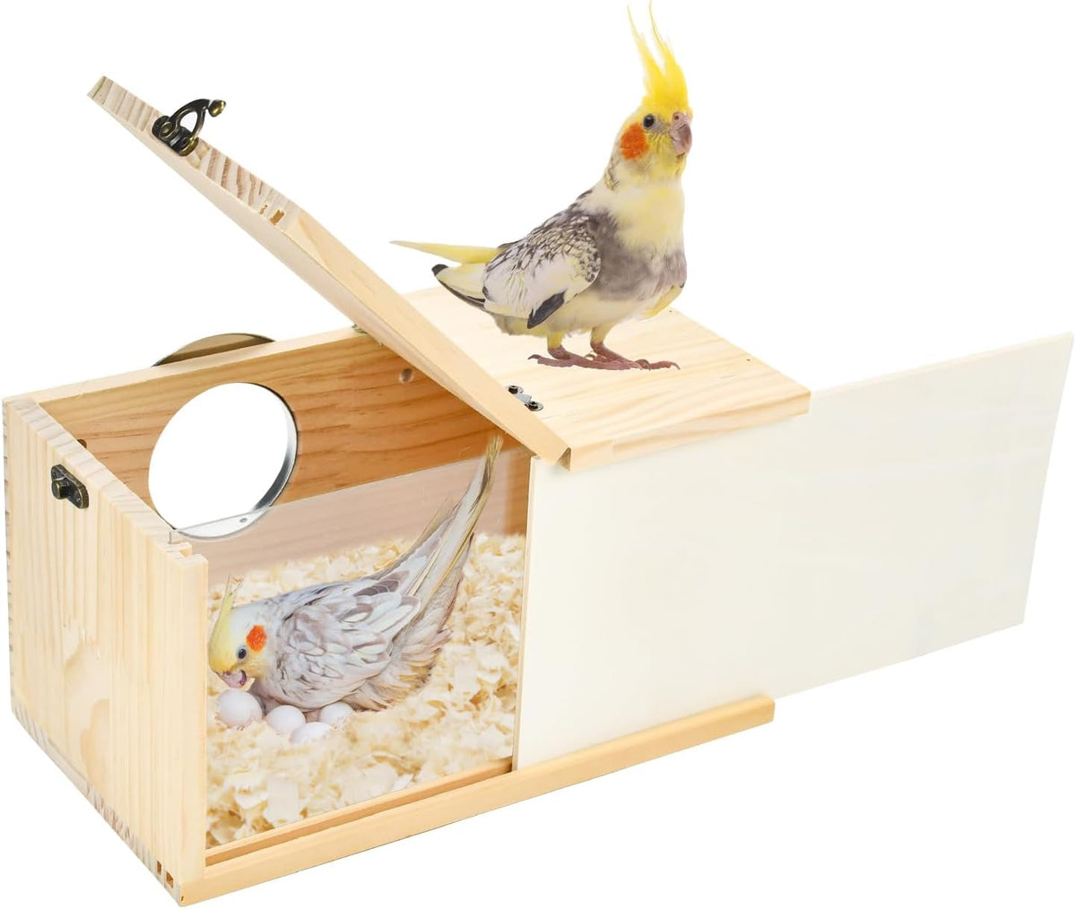 Parrot Nesting Box Cockatiel Nesting Box Bird Breeding Box House - L(10.6"X5.9"X5.9")