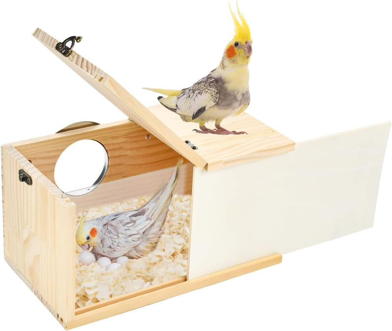 Parrot Nesting Box Cockatiel Nesting Box Bird Breeding Box House - L(10.6"X5.9"X5.9")
