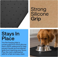 GORILLA GRIP Dog Food Mat, 100% Waterproof Silicone, 16x10 Beige – Essentials for Dogs - Black / 23"l X 15"w - image 3