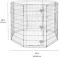 Amazon Basics Portable Foldable Octagonal Metal Exercise Dog Playpen - Single Door / 48"H - image 2