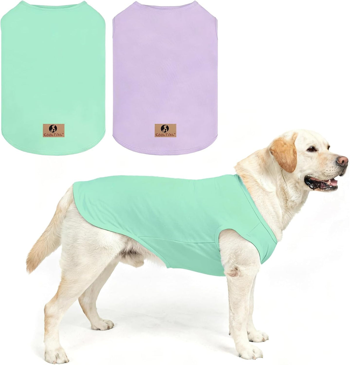 Halloween Dog Shirts for Large Dogs - Green&Purple / XXX-Large(Chest 31", Back 25")