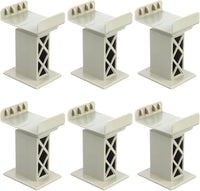 Ioffersuper 6 pack grey train bridge piers raising a wooden railway track