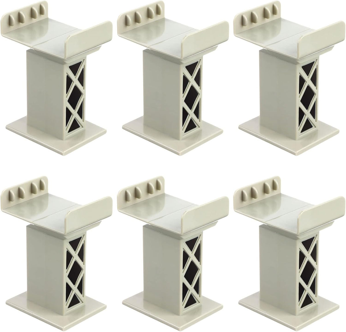 Ioffersuper 6 pack grey train bridge piers raising a wooden railway track