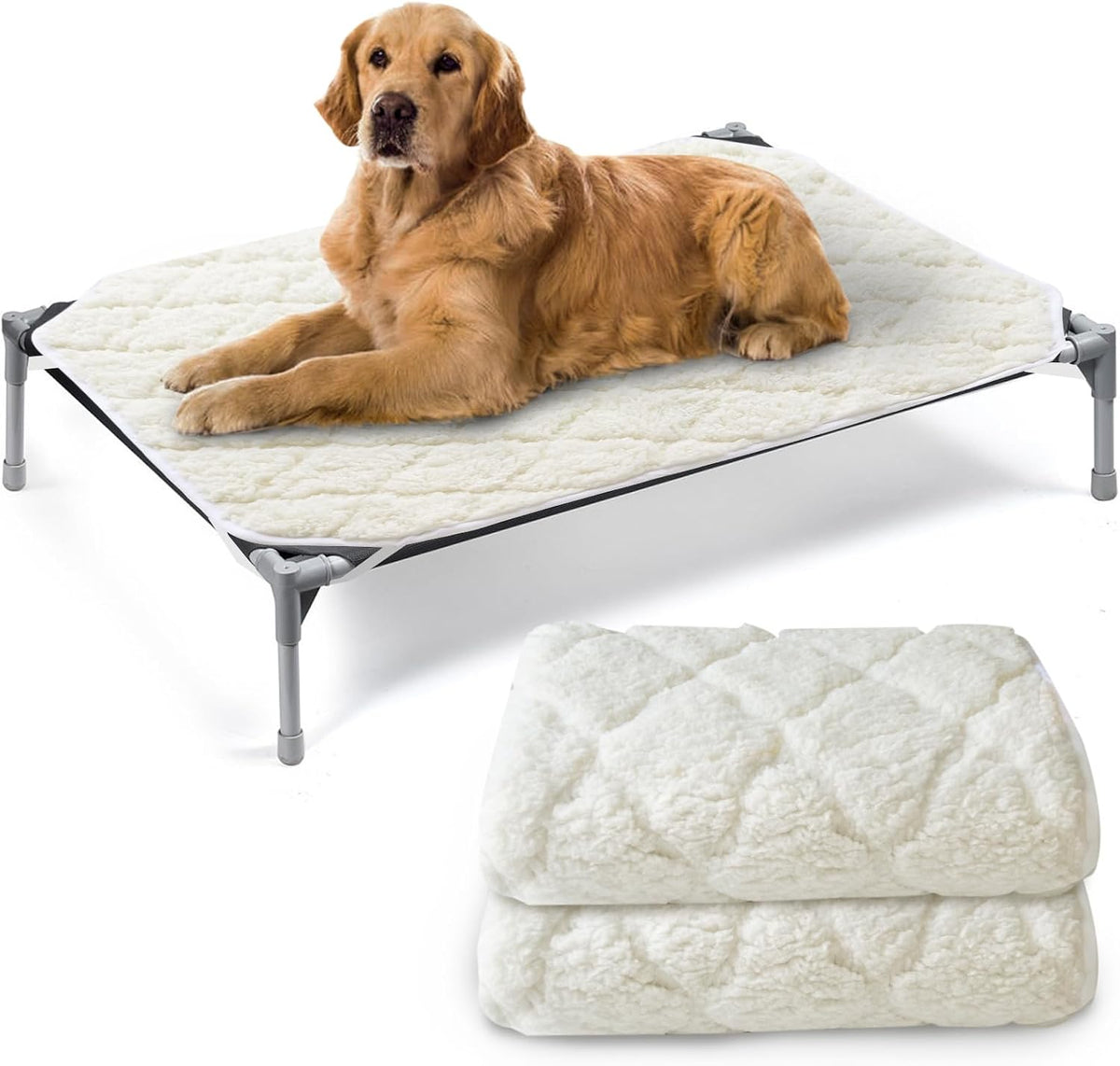 Elevated Dog Bed Pad Waterproof 2 Pack, Waterproof Pad Only – Essentials for Dogs - XX-Large (37"W x 52"L)