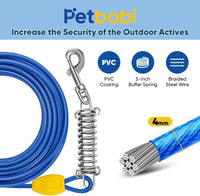 Petbobi Dog Tie Out Cable and Stake - 30 ft (120 lbs) / Blue - image 2