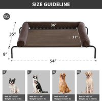 RRPETHOME Elevated Cooling Dog Cot 43x31" - Brown / 54.0"L x 34.0"W x 8.0"Th - image 2