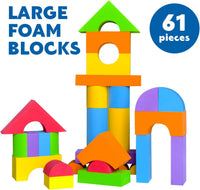 Pairez Toys 36 piece large soft foam stacking blocks for toddlers in six colors - view 3