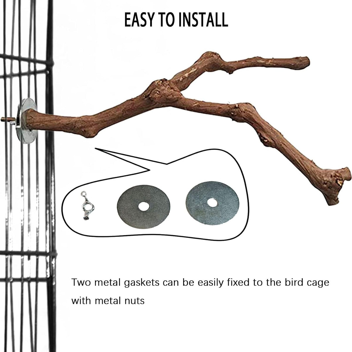 PINVNBY Parrot Perches Natural Birds Stand Wild Grape Stick Grinding - 2 PCS: - image 4