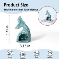 Pink Aquarium Decor Ceramic Cute Strawberry Betta Fish Tank Cave – Essentials for Fish - Fish Tail-blue / Fish Tail - image 3