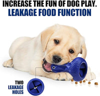 Rubber Dog Toys Treat Dispensing - Super Tough Treat Toys for Aggressive chewers Large Breed Durable Dog Toys IQ Training (Blue)