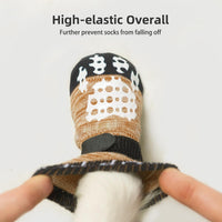 PUPTECK Anti-Slip Dog Socks with Double Sides Grips for Small Medium - Brown / X-Large (4 Count) - image 3