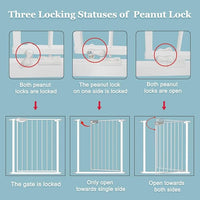WAOWAO Triple Lock Baby Gate Extra Wide 49.21-53.14" Pressure Mounted Walk Through Swing Auto Close Safety White Metal Dog Pet Puppy for Stairs,Doorways,Kitchen