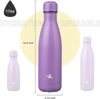 Insulated Water Bottles,17 oz Double Wall Stainless Steel Vacumm Metal Flask for Sports Travel,Lavender