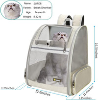 Texsens Innovative Traveler Bubble Backpack Pet Carriers for Cats - Creamy White - image 2