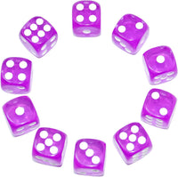 SmartDealsPro 10-Pack D6 Six Sided 16mm Transparent Dice Die for DND - Purple Translucent - image 2