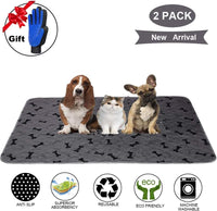Washable Dog Pee Pads with Free Grooming Gloves - 36x72 Inch (Pack of 2) - image 2