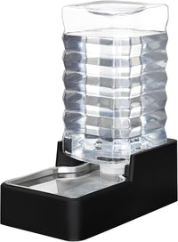 2.4Gallon Dog Water Bowl Dispenser for Dogs:Leak Resistant Waterer – Essentials for Dogs - Black without Filter / 10L