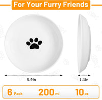 Ceramic Cat Bowls, Raised, Whisker Friendly - basic dish，6 pack / fishbone+cat paw - image 4