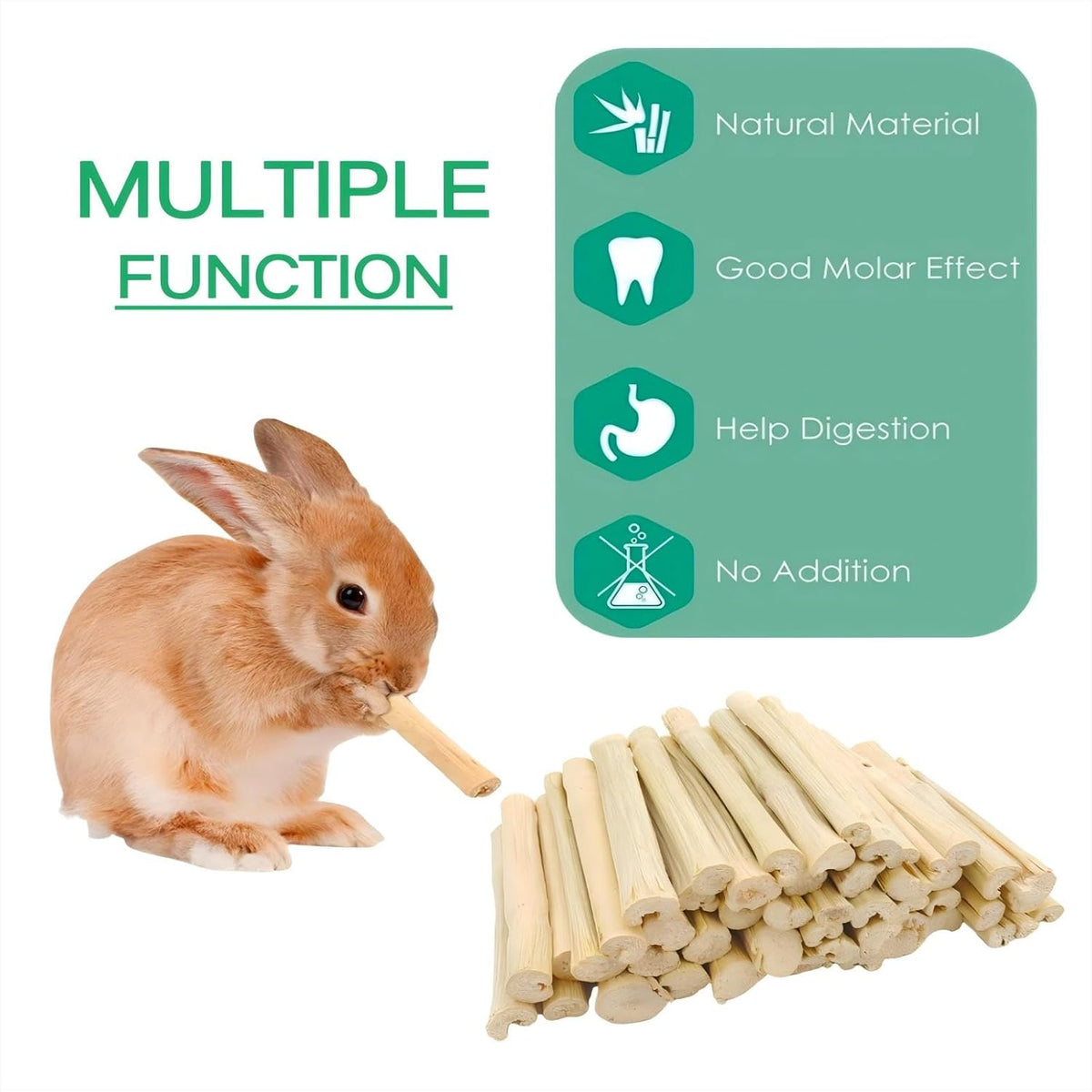 300g Sweet Bamboo Chew Toy for Small Animals, Bunny Chew Sticks - 11 Ounce (Pack of 1) - image 2