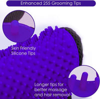 Pet Hair Removal Glove with 255 Silicone Tips for Dogs & Cats - Purple - image 3