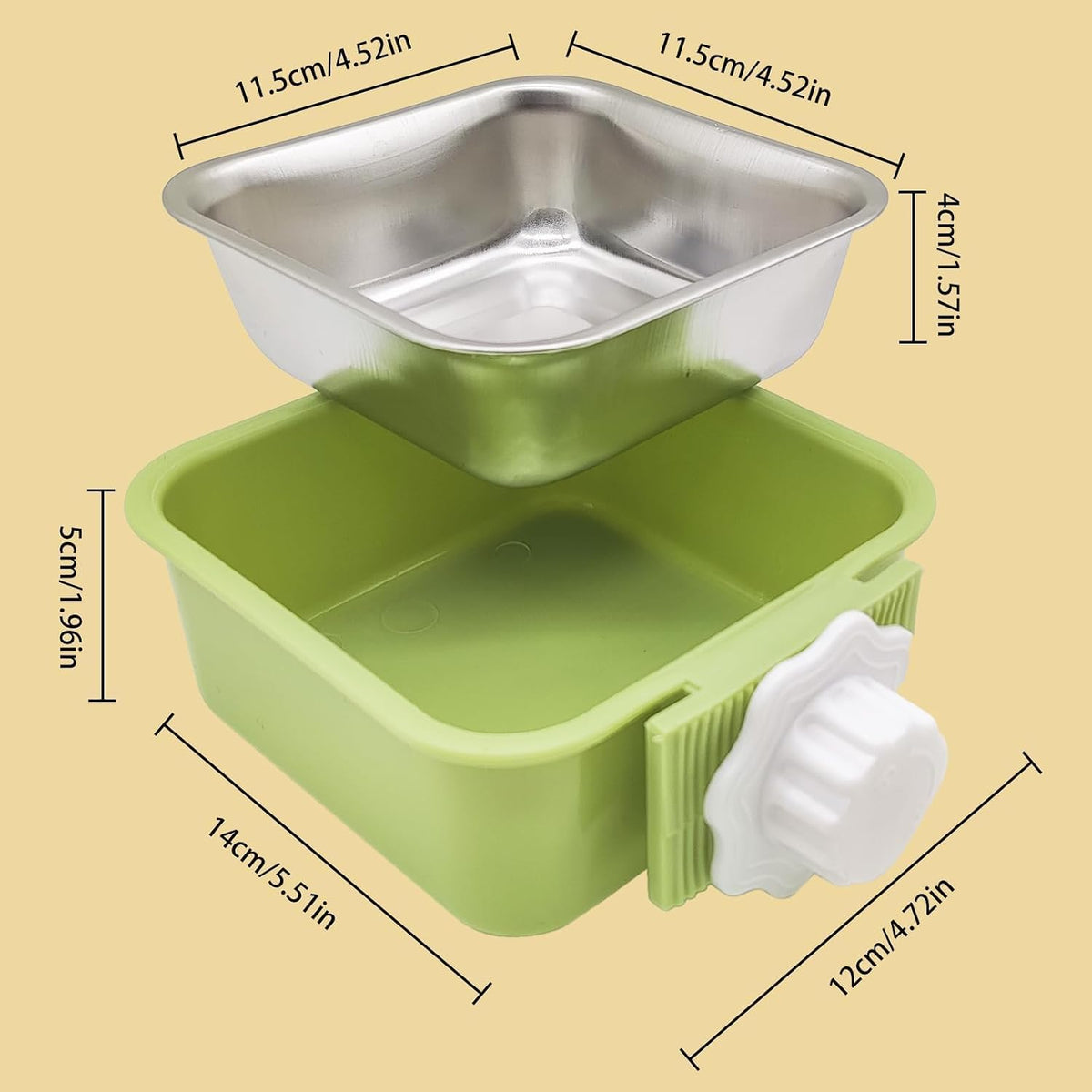 Pet Hanging Bowl for Crates - Green - image 4
