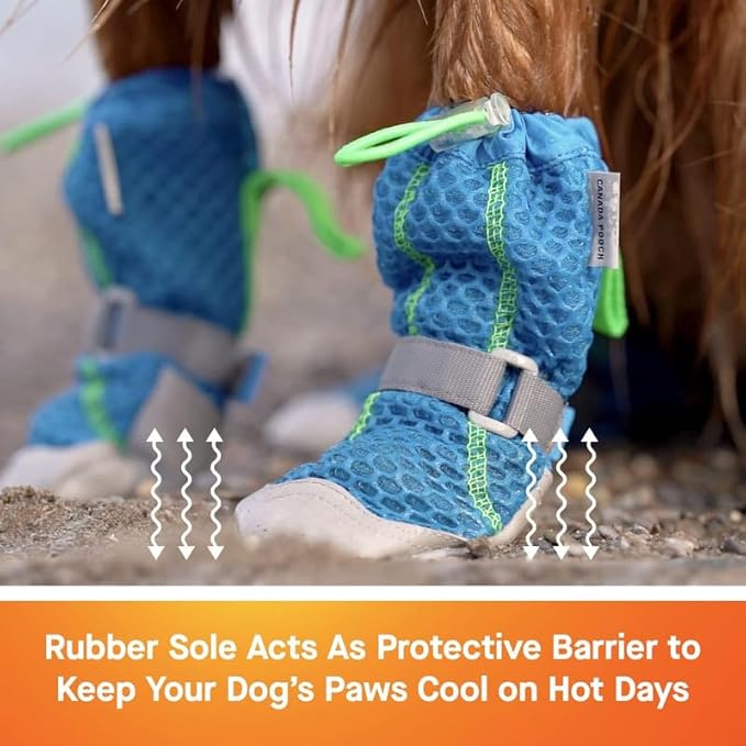 Canada Pooch Dog Boots for Hot Pavement - Dog Boots & Paw Protectors with Anti Slip Rubber | Water Friendly, Breathable Dog Shoes for Hot Days, Great for Dogs Grey - Size 6