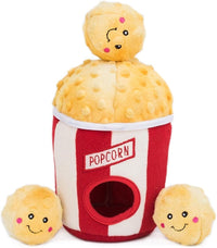 ZippyPaws Burrow Hide & Seek Plush Puzzles, Milk and Cookies - Popcorn Bucket - image 2