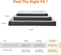 Amazon Basics Dog Bed with Cooling Gel Memory Foam, Pressure-Relief Support for Dogs up to 120lbs, Non-Slip Bottom, Machine Washable Cover, Giant Sized (50" x 34"), Grey