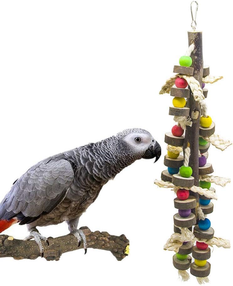 Wood Bird Chewing Toys-Blocks Parrot Tearing Toys Best for Finch - style 11
