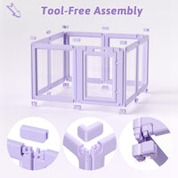 DIY Clear Acrylic Dog Playpen House - Purple / 8PCS / 23.6"H - image 3